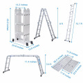 Escada de dobramento de alumínio resistente da extensão da posição de Finether 12.1ft multi com capacidade de 2 painéis 330lb